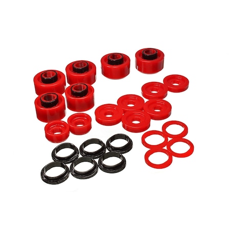 Energy Suspension FORD 2005-07 F250 SD, F350 SD 2/4WD STD & SUPER CAB BODY MOUNT SET Red 4.4121R